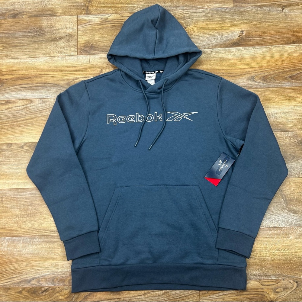$55 REEBOK Hoodie HD Outline Washed Indigo Mens Large NWT